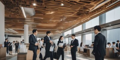 business people in Seoul, South Korea