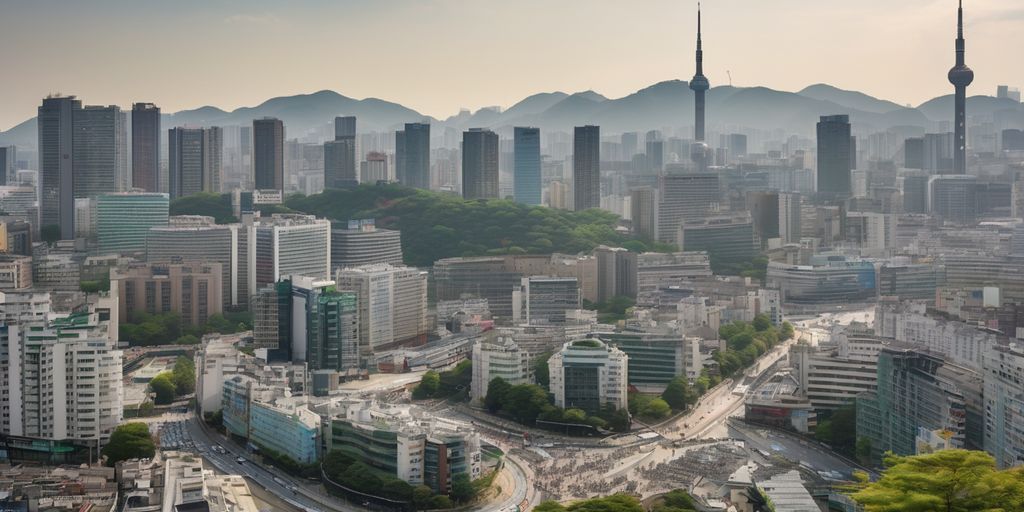 job seekers in Seoul cityscape